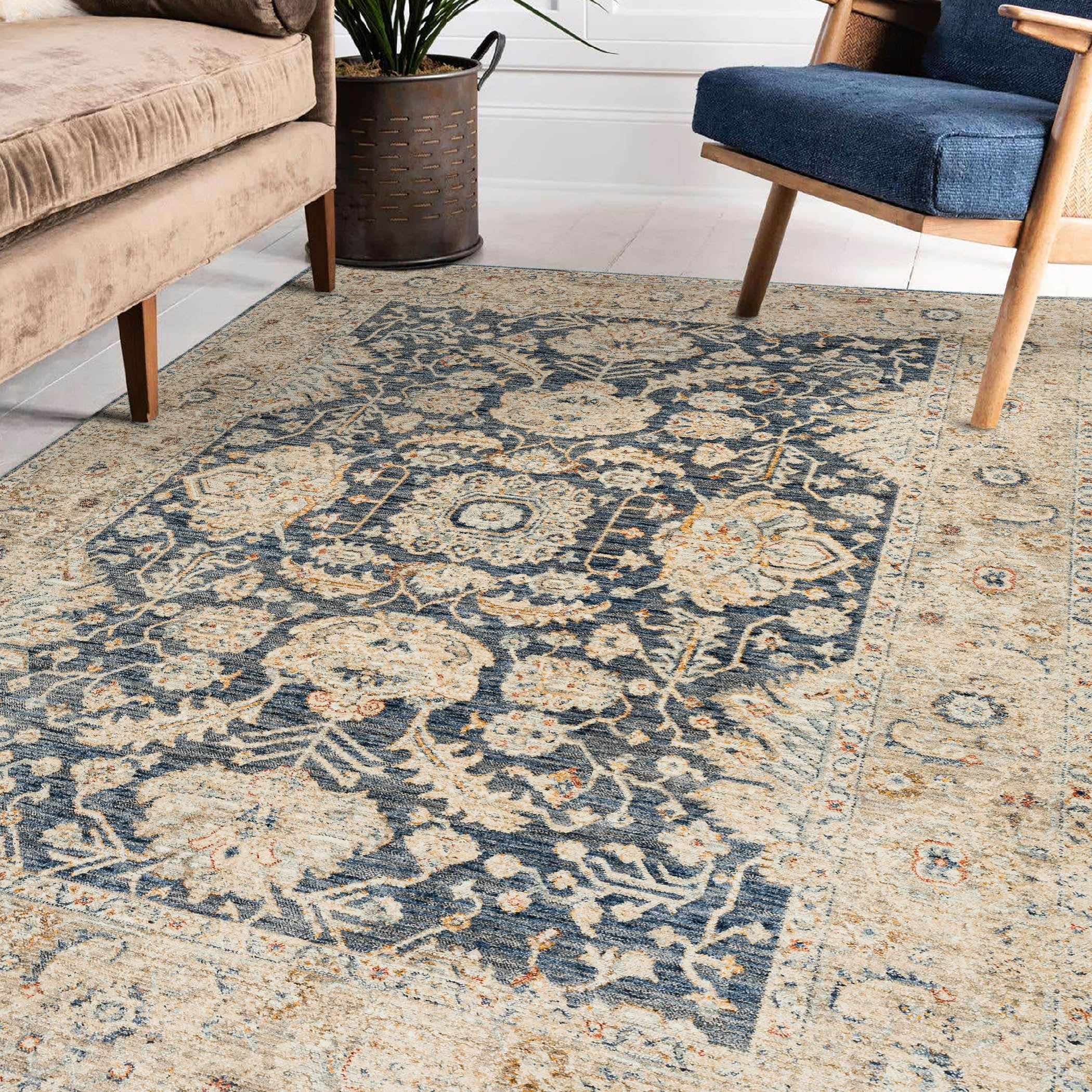 The Rug Corner Dalyn Bergama BE8 Navy  Bergama BE8 Navy