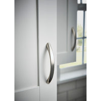Worldwide Flooring Design Center Nouveau Bow Pull 3 3/4 Inch (c-c) Polished Nickel Nouveau Bow Pull 3 3/4 Inch (c-c) Polished Nickel Top Knobs Decorative Hardware