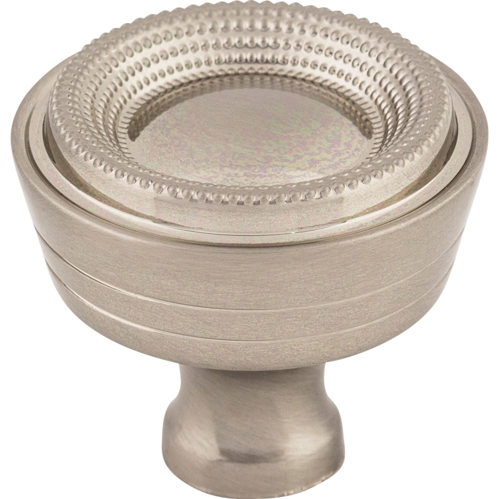 Worldwide Flooring Design Center Beaded Knob 1 5/16 Inch Brushed Satin Nickel Beaded Knob 1 5/16 Inch Brushed Satin Nickel Top Knobs Decorative Hardware