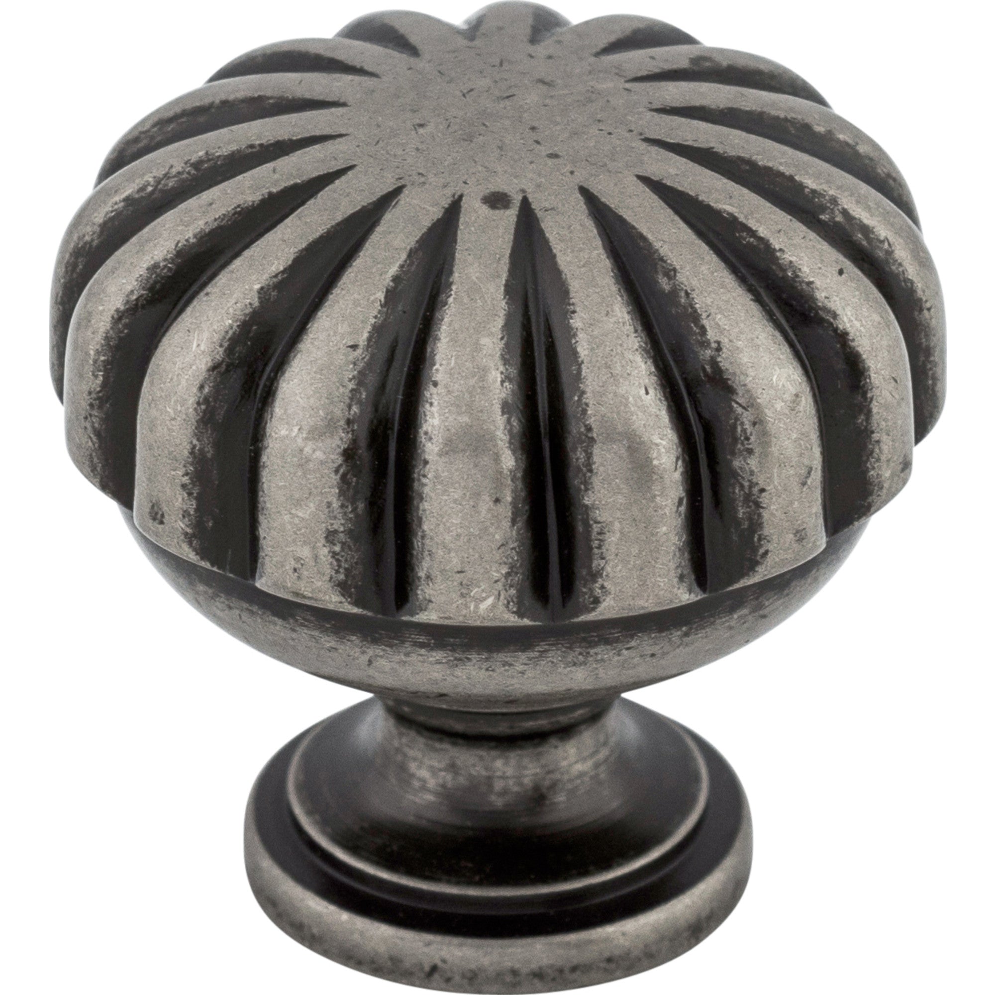 Worldwide Flooring Design Center Melon Knob 1 1/4 Inch Pewter Antique Melon Knob 1 1/4 Inch Pewter Antique Top Knobs Decorative Hardware