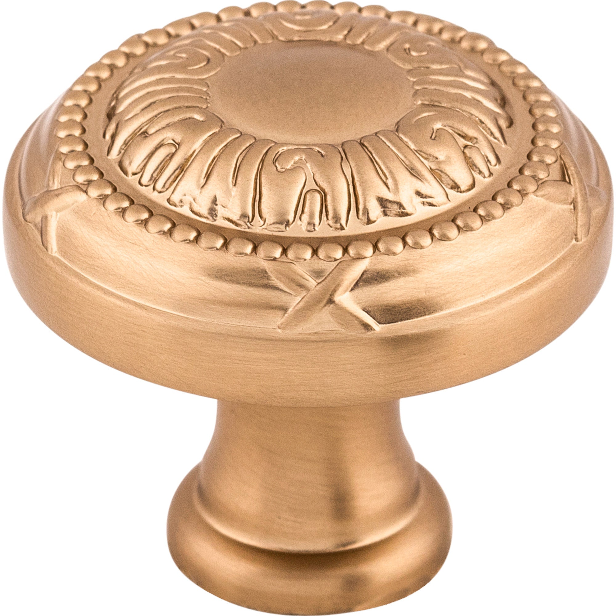 Worldwide Flooring Design Center Ribbon Knob 1 1/4 Inch Brushed Bronze Ribbon Knob 1 1/4 Inch Brushed Bronze Top Knobs Decorative Hardware