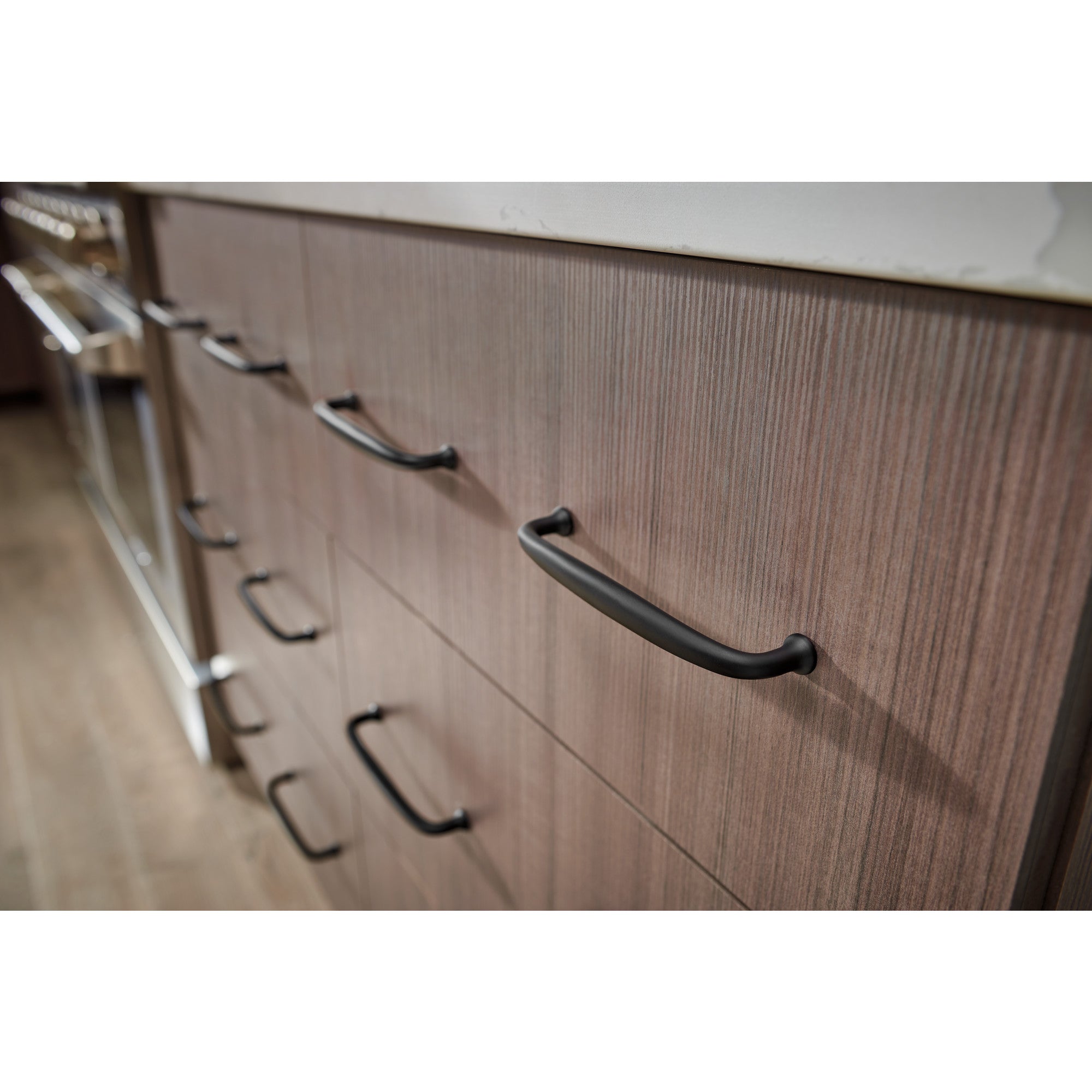 Worldwide Flooring Design Center Charlotte Pull 4 Inch (c-c) Flat Black Charlotte Pull 4 Inch (c-c) Flat Black Top Knobs Decorative Hardware
