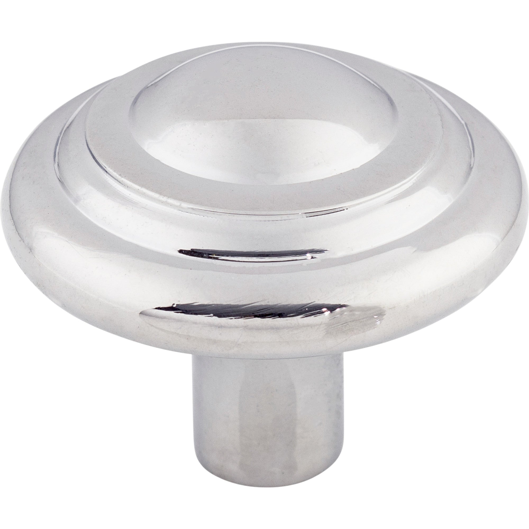 Worldwide Flooring Design Center Aspen II Button Knob 1 3/4 Inch Polished Chrome Aspen II Button Knob 1 3/4 Inch Polished Chrome Top Knobs Decorative Hardware