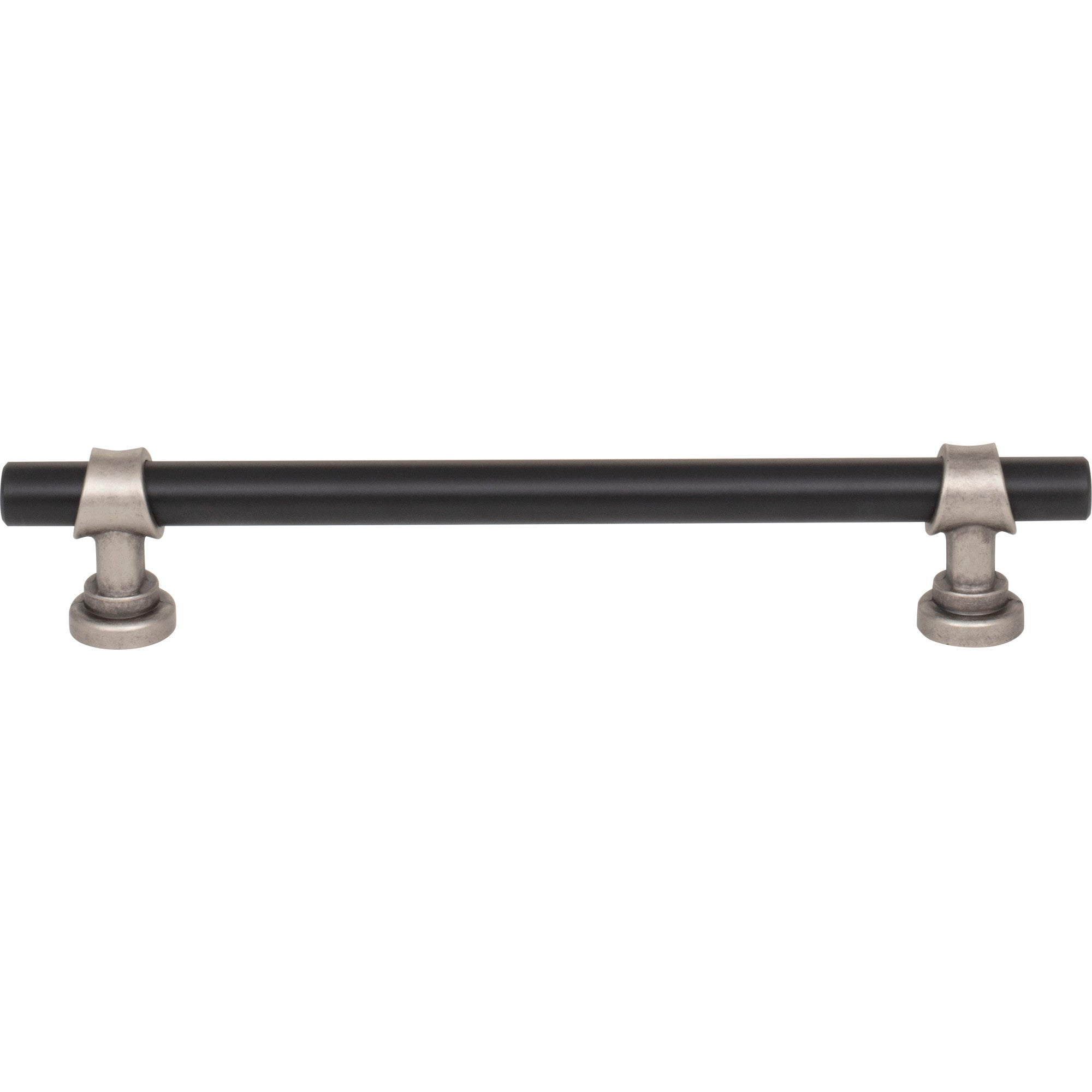 Worldwide Flooring Design Center Bit Pull 6 5/16 Inch (c-c) Flat Black and Pewter Antique Bit Pull 6 5/16 Inch (c-c) Flat Black and Pewter Antique Top Knobs Decorative Hardware