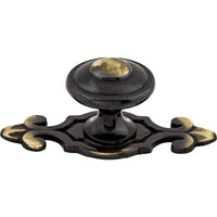 Worldwide Flooring Design Center Canterbury Knob 1 1/4 Inch w/Backplate Dark Antique Brass Canterbury Knob 1 1/4 Inch w/Backplate Dark Antique Brass Top Knobs Decorative Hardware