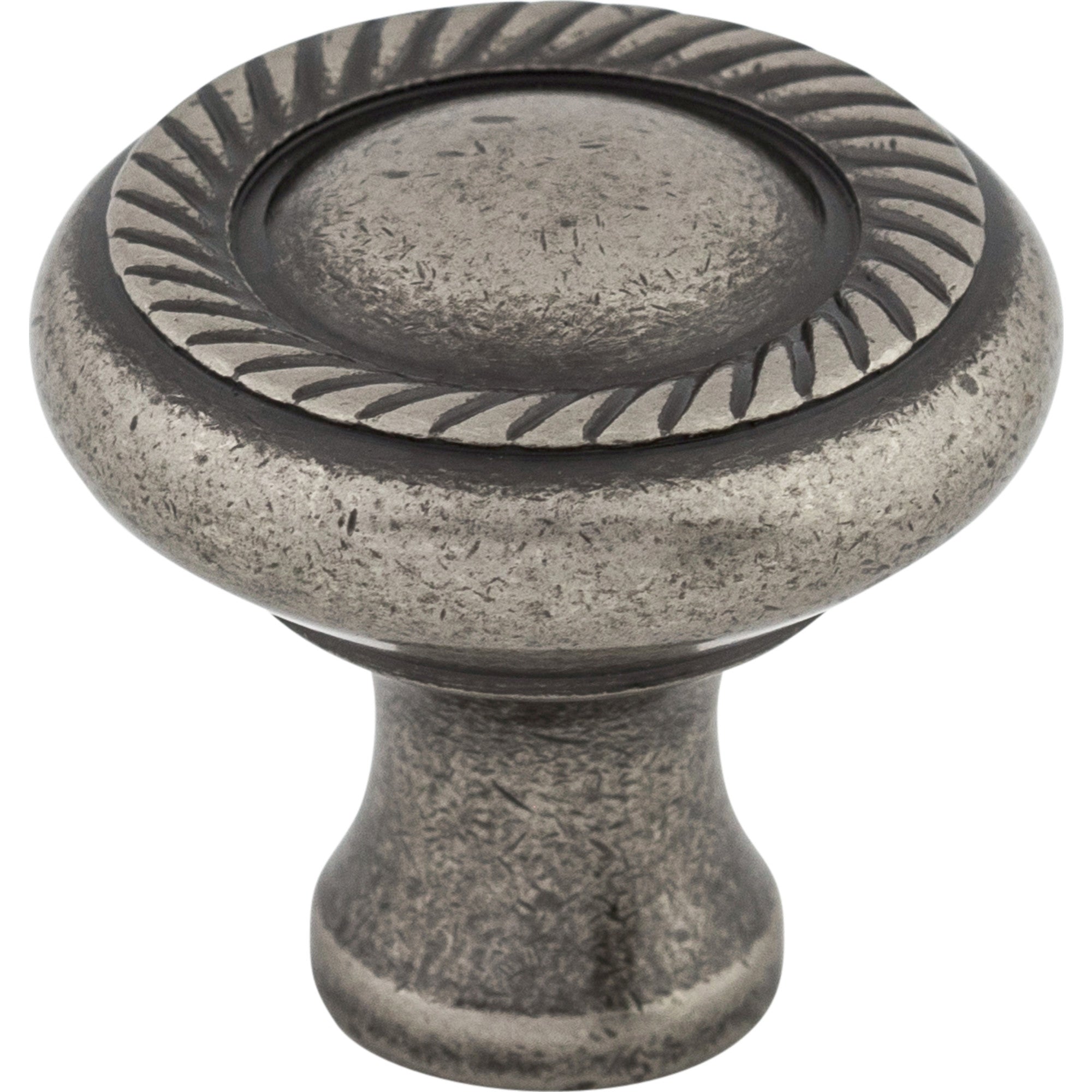 Worldwide Flooring Design Center Swirl Cut Knob 1 1/4 Inch Pewter Antique Swirl Cut Knob 1 1/4 Inch Pewter Antique Top Knobs Decorative Hardware