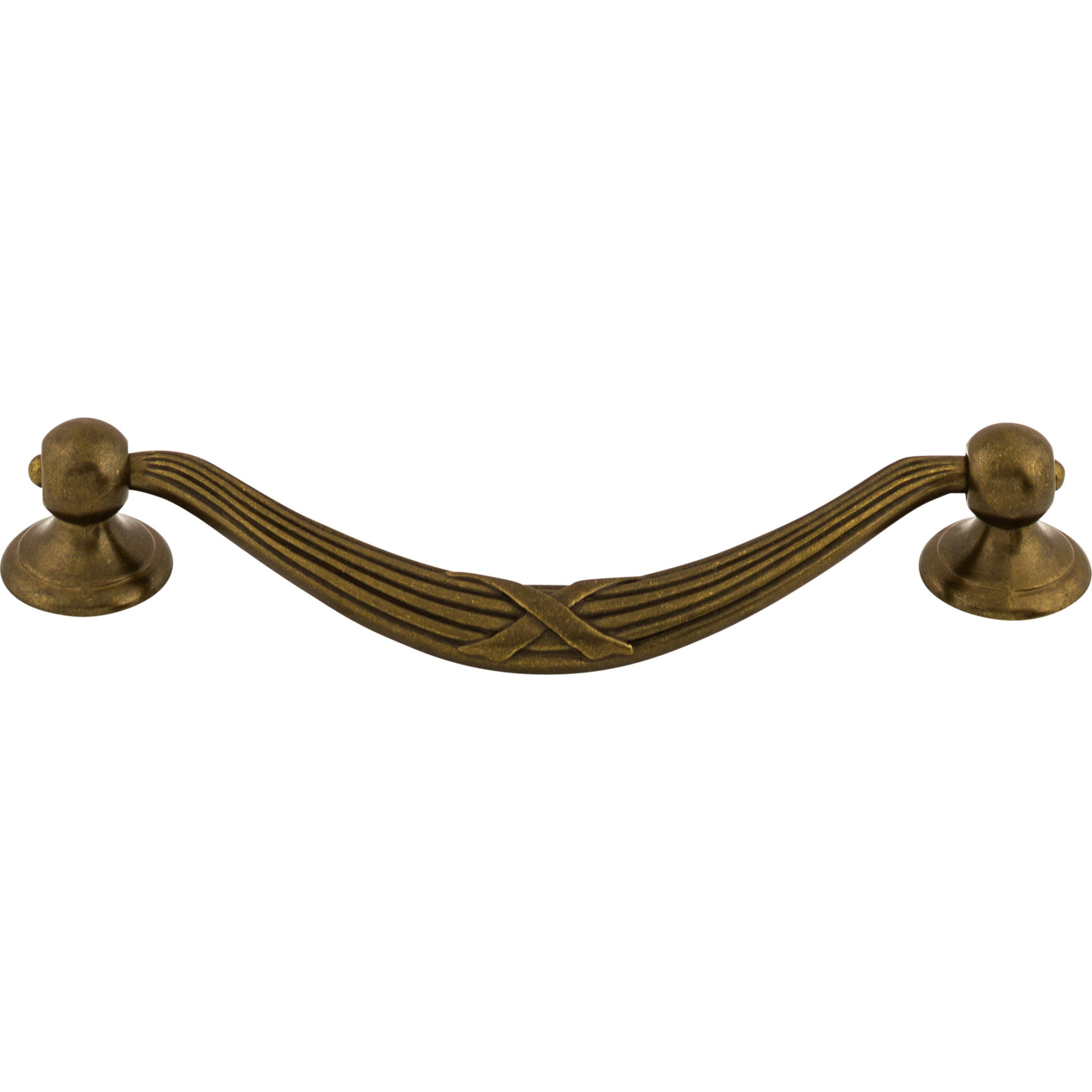 Worldwide Flooring Design Center Ribbon & Reed Drop Pull 5 1/16 Inch (c-c) German Bronze Ribbon & Reed Drop Pull 5 1/16 Inch (c-c) German Bronze Top Knobs Decorative Hardware