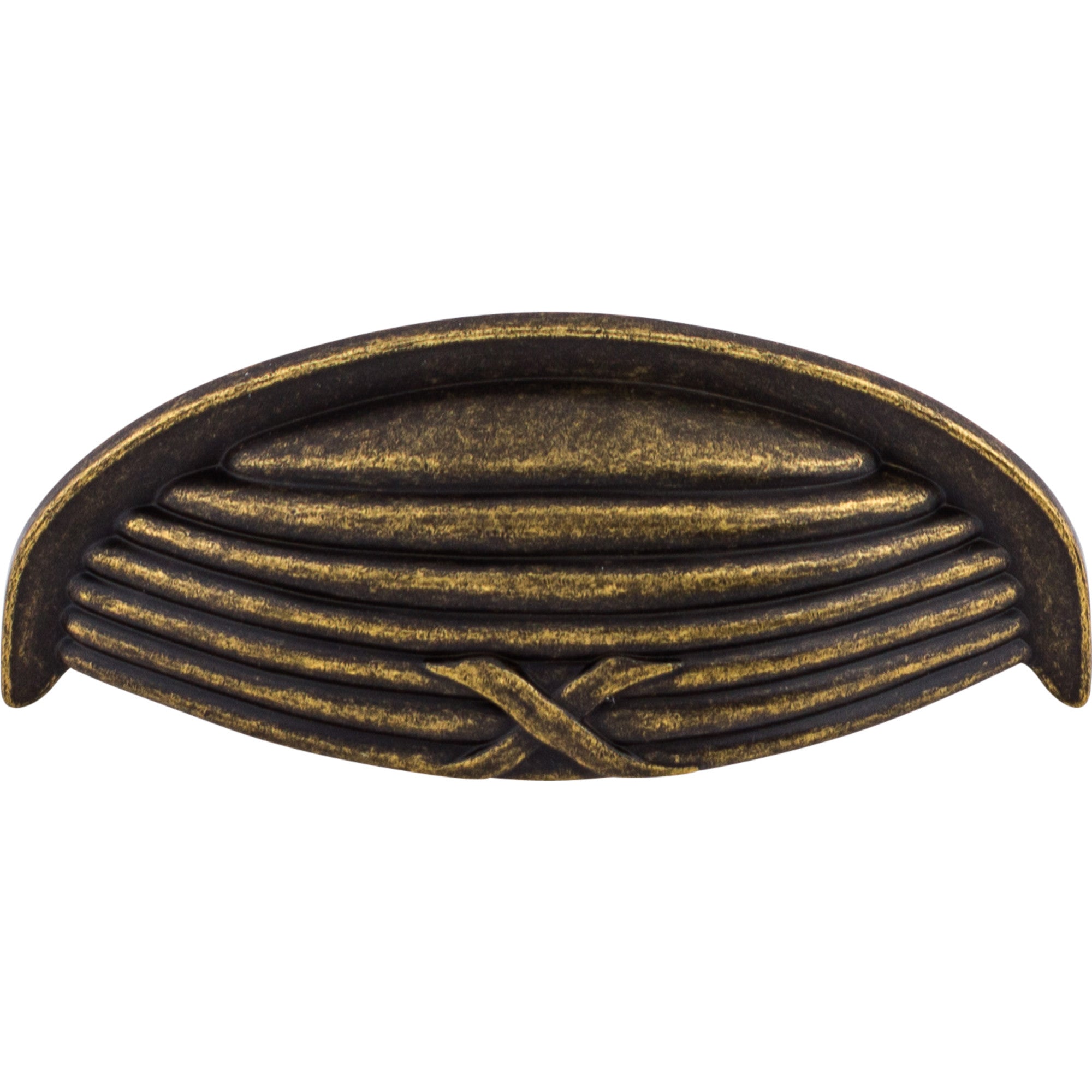 Worldwide Flooring Design Center Ribbon & Reed Cup Pull 3 Inch (c-c) German Bronze Ribbon & Reed Cup Pull 3 Inch (c-c) German Bronze Top Knobs Decorative Hardware