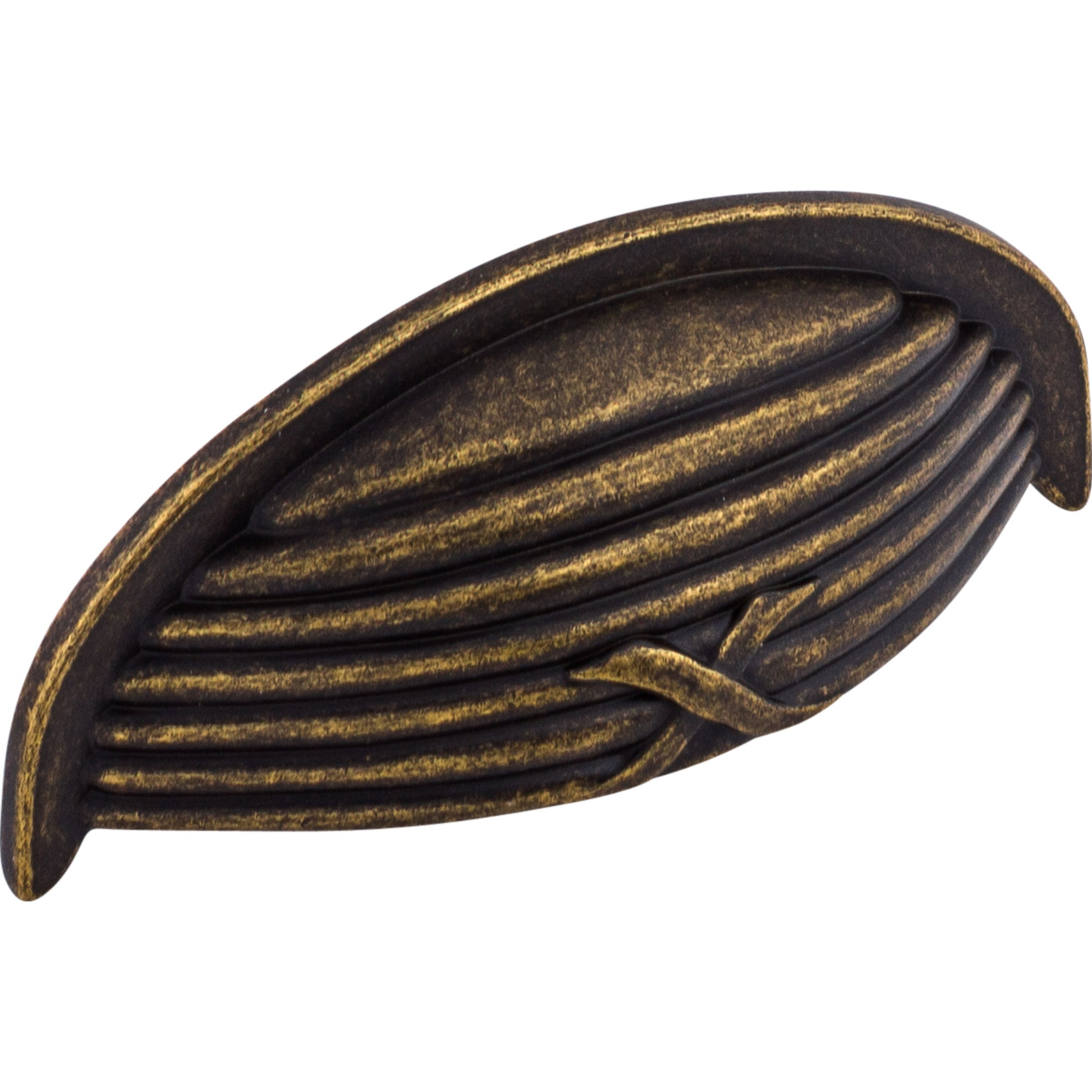 Worldwide Flooring Design Center Ribbon & Reed Cup Pull 3 Inch (c-c) German Bronze Ribbon & Reed Cup Pull 3 Inch (c-c) German Bronze Top Knobs Decorative Hardware