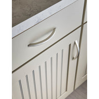 Worldwide Flooring Design Center Iola Pull 5 1/16 Inch (c-c) Polished Stainless Steel Iola Pull 5 1/16 Inch (c-c) Polished Stainless Steel Top Knobs Decorative Hardware