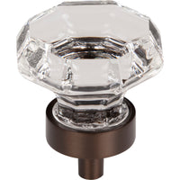 Worldwide Flooring Design Center Clear Octagon Crystal Knob 1 3/8 Inch Oil Rubbed Bronze Base Clear Octagon Crystal Knob 1 3/8 Inch Oil Rubbed Bronze Base Top Knobs Decorative Hardware