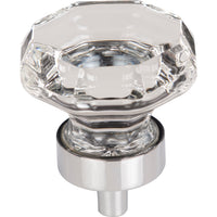 Worldwide Flooring Design Center Clear Octagon Crystal Knob 1 3/8 Inch Polished Chrome Base Clear Octagon Crystal Knob 1 3/8 Inch Polished Chrome Base Top Knobs Decorative Hardware