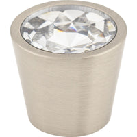 Worldwide Flooring Design Center Clear Crystal Center Knob 13/16 Inch Brushed Satin Nickel Shell Clear Crystal Center Knob 13/16 Inch Brushed Satin Nickel Shell Top Knobs Decorative Hardware