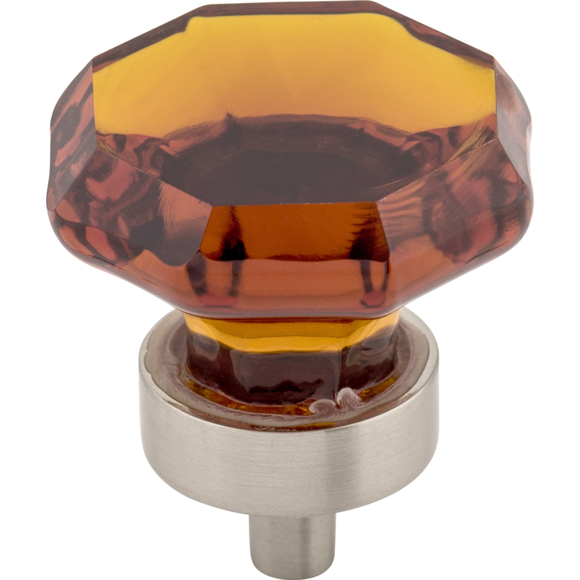Worldwide Flooring Design Center Wine Octagon Crystal Knob 1 3/8 Inch Brushed Satin Nickel Base Wine Octagon Crystal Knob 1 3/8 Inch Brushed Satin Nickel Base Top Knobs Decorative Hardware