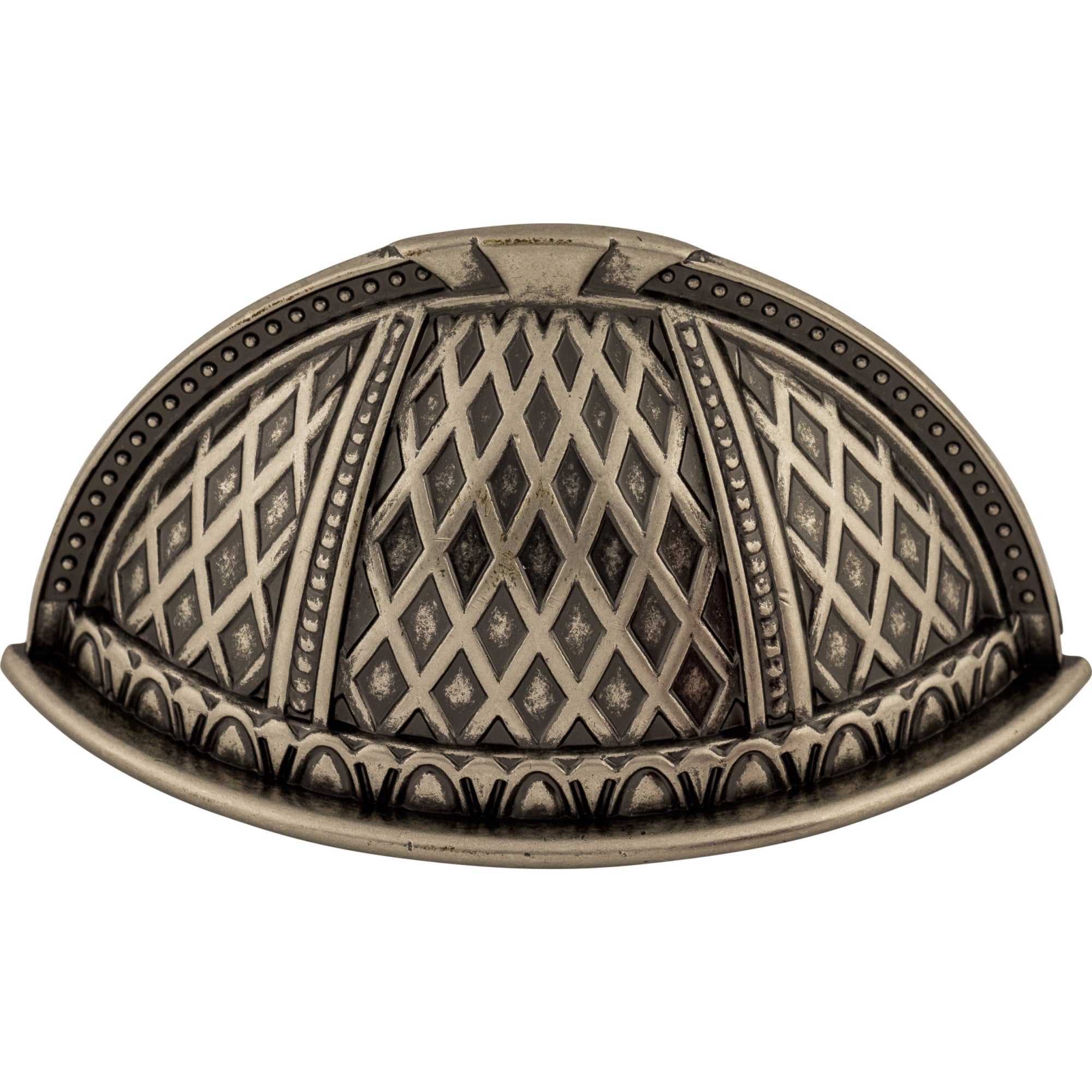 Worldwide Flooring Design Center Trevi Cup Pull 1 1/2 Inch (c-c) Pewter Antique Trevi Cup Pull 1 1/2 Inch (c-c) Pewter Antique Top Knobs Decorative Hardware