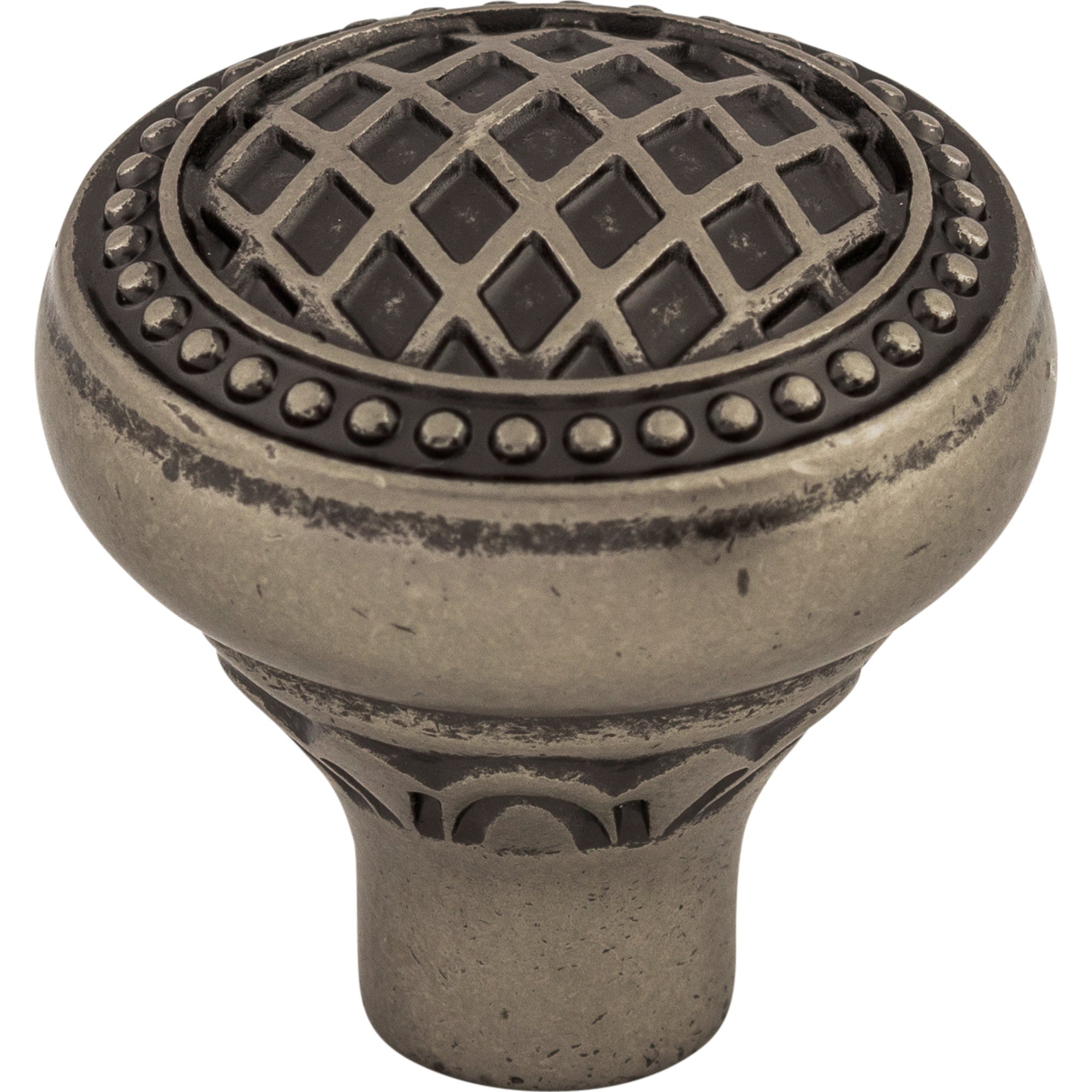 Worldwide Flooring Design Center Trevi Round Knob 1 5/16 Inch Pewter Antique Trevi Round Knob 1 5/16 Inch Pewter Antique Top Knobs Decorative Hardware