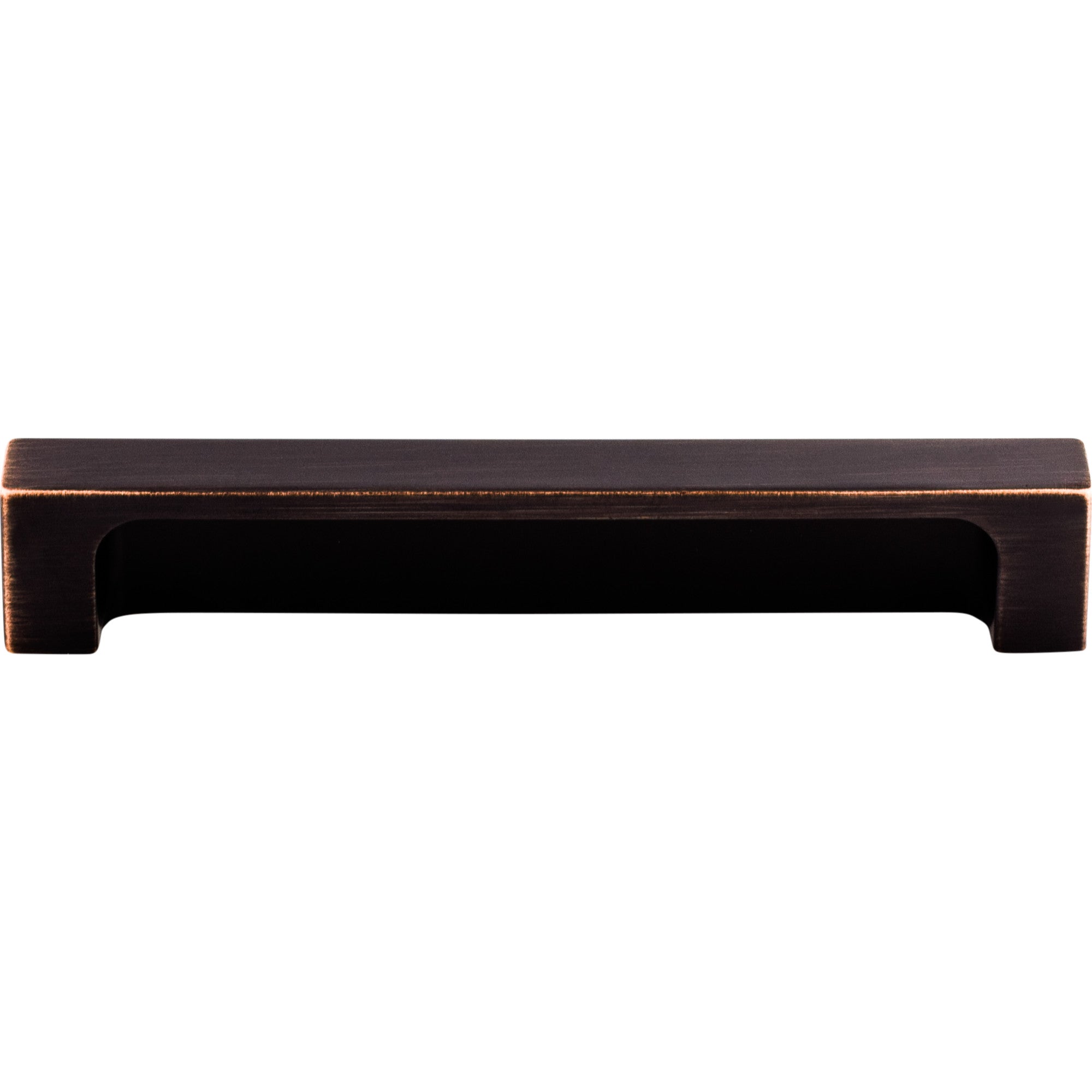 Worldwide Flooring Design Center Modern Metro Tab Pull 5 Inch (c-c) Tuscan Bronze Modern Metro Tab Pull 5 Inch (c-c) Tuscan Bronze Top Knobs Decorative Hardware