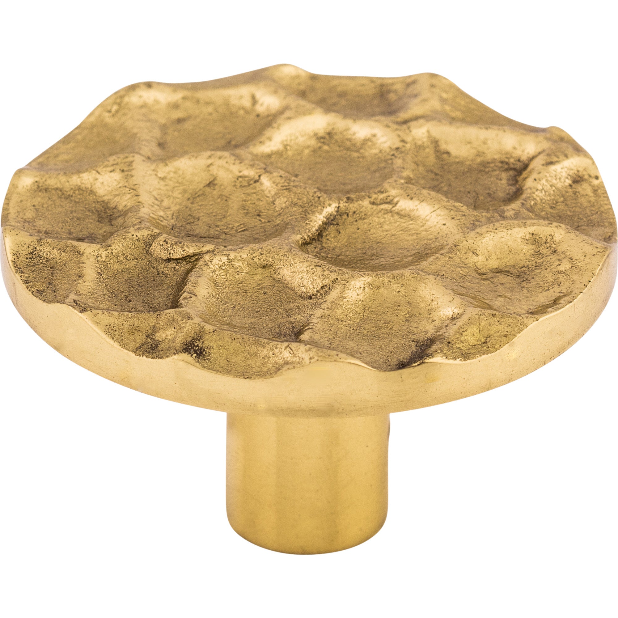 Worldwide Flooring Design Center Cobblestone Round Knob 1 15/16 Inch Brass Cobblestone Round Knob 1 15/16 Inch Brass Top Knobs Decorative Hardware