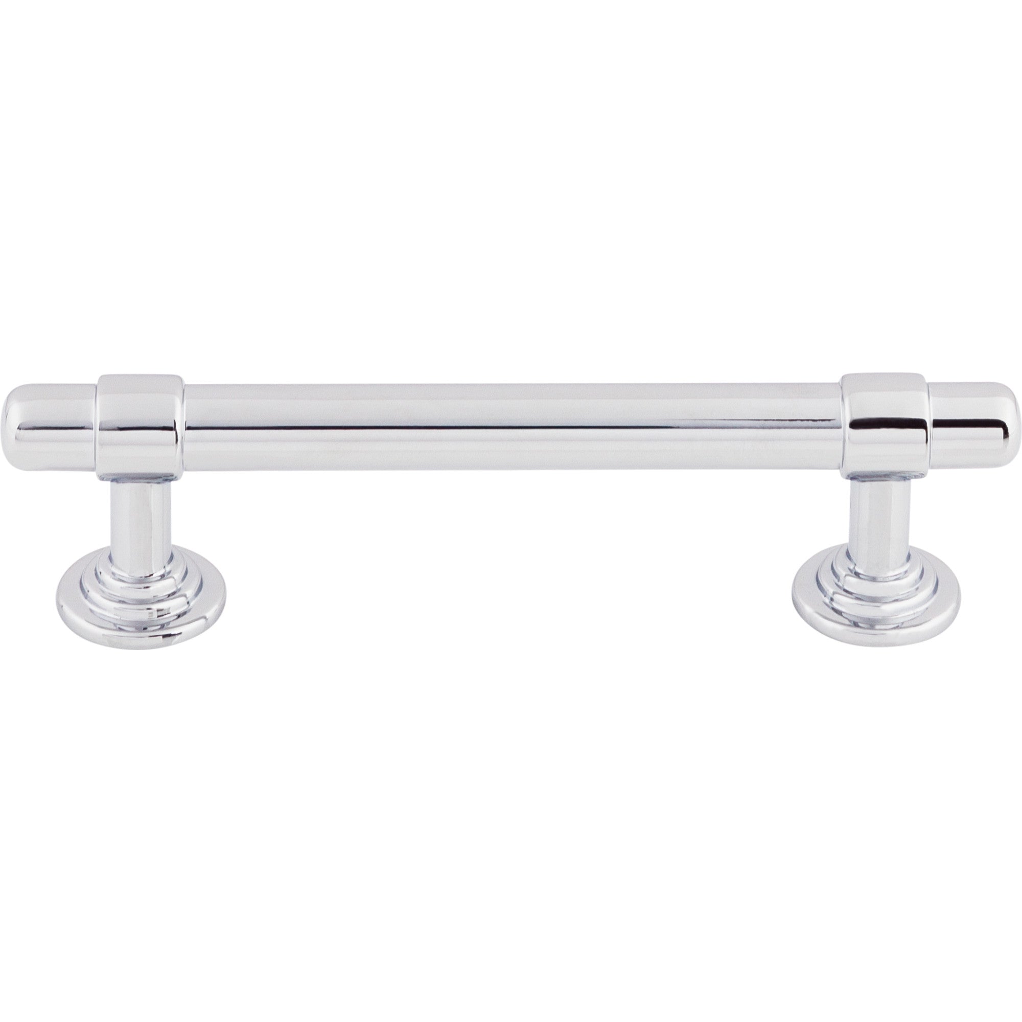 Worldwide Flooring Design Center Ellis Pull 3 3/4 Inch (c-c) Polished Chrome Ellis Pull 3 3/4 Inch (c-c) Polished Chrome Top Knobs Decorative Hardware