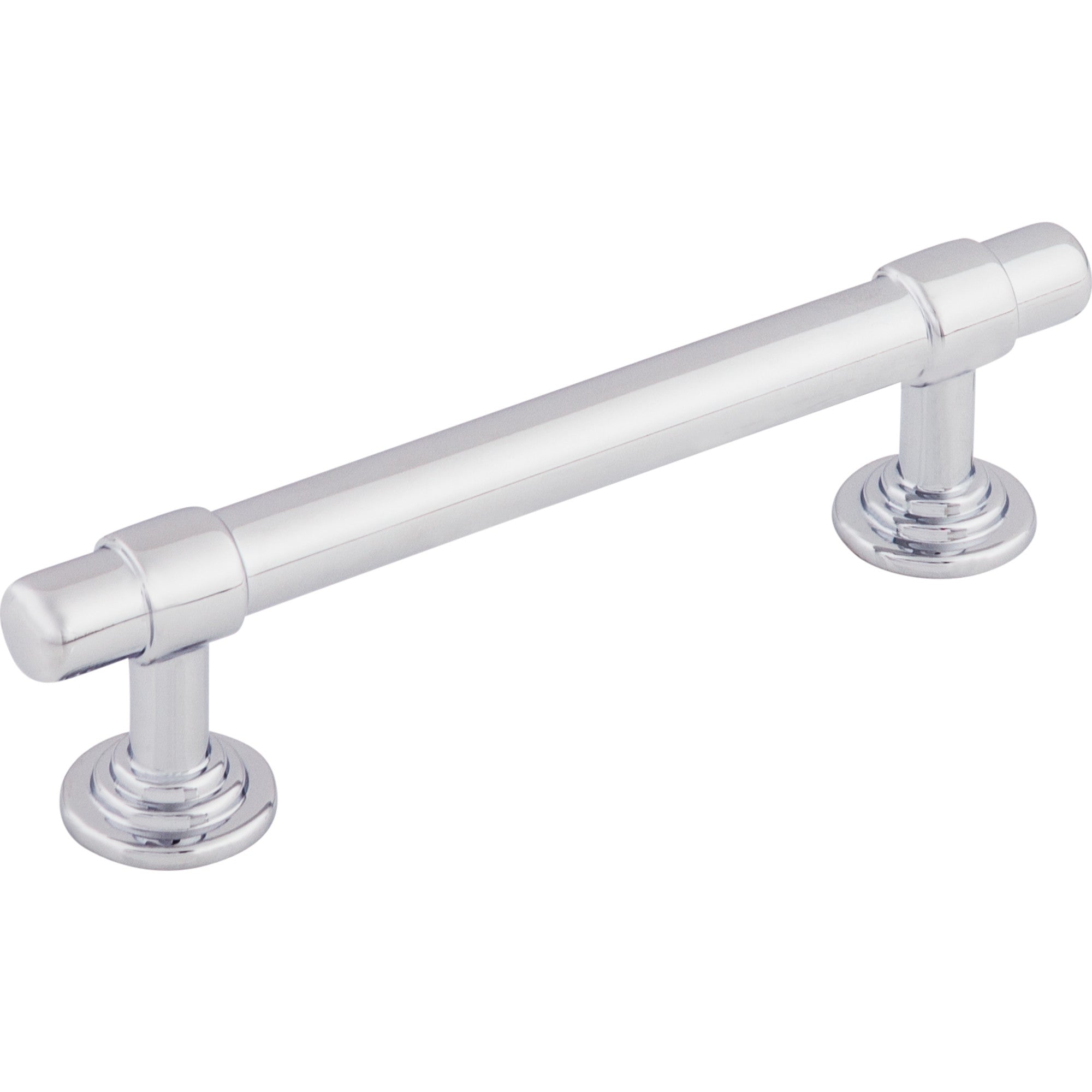 Worldwide Flooring Design Center Ellis Pull 3 3/4 Inch (c-c) Polished Chrome Ellis Pull 3 3/4 Inch (c-c) Polished Chrome Top Knobs Decorative Hardware