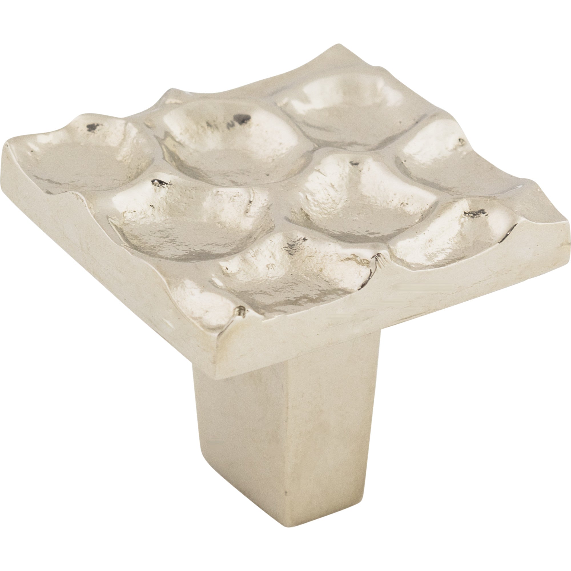 Worldwide Flooring Design Center Cobblestone Square Knob 1 3/8 Inch Polished Nickel Cobblestone Square Knob 1 3/8 Inch Polished Nickel Top Knobs Decorative Hardware