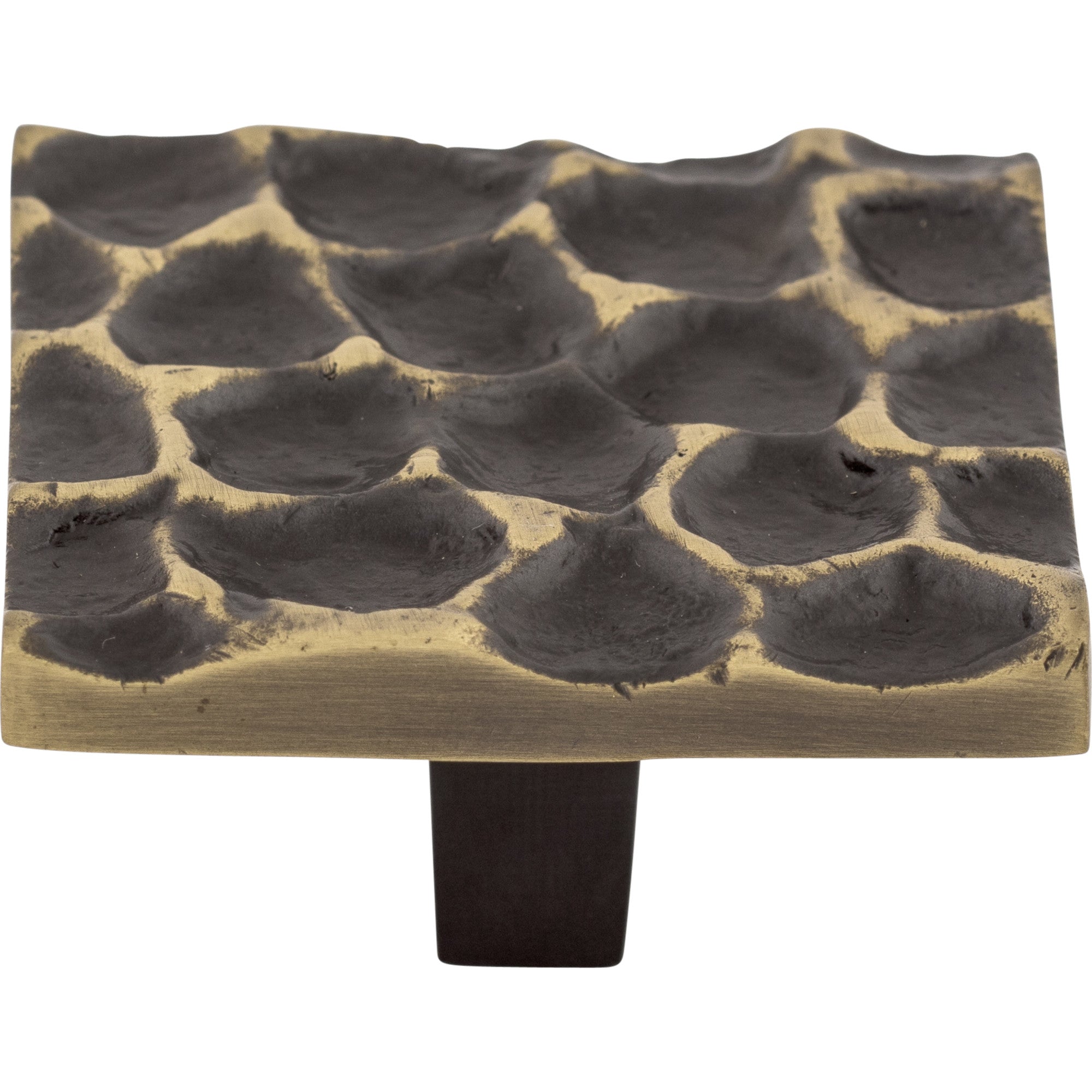 Worldwide Flooring Design Center Cobblestone Square Knob 1 15/16 Inch Brass Antique Cobblestone Square Knob 1 15/16 Inch Brass Antique Top Knobs Decorative Hardware