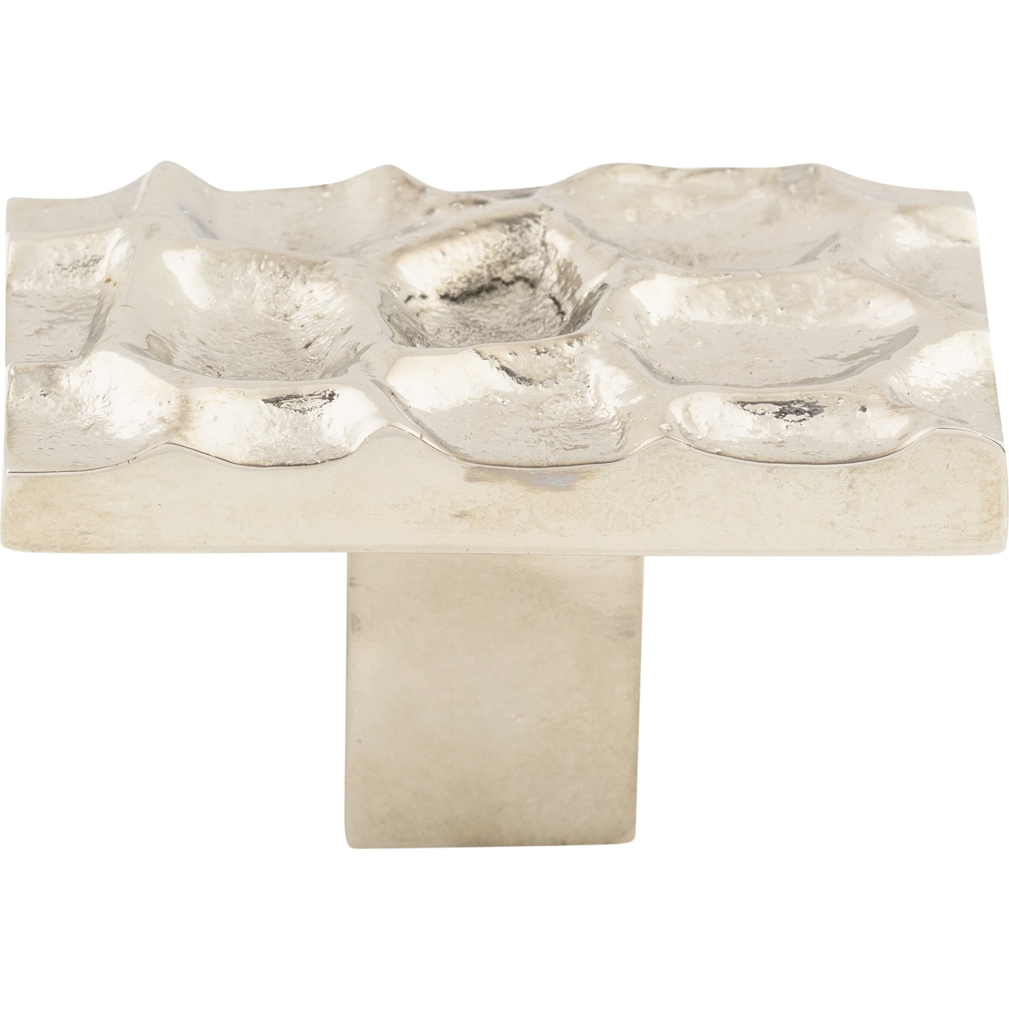 Worldwide Flooring Design Center Cobblestone Rectangle Knob 1 7/8 Inch Polished Nickel Cobblestone Rectangle Knob 1 7/8 Inch Polished Nickel Top Knobs Decorative Hardware