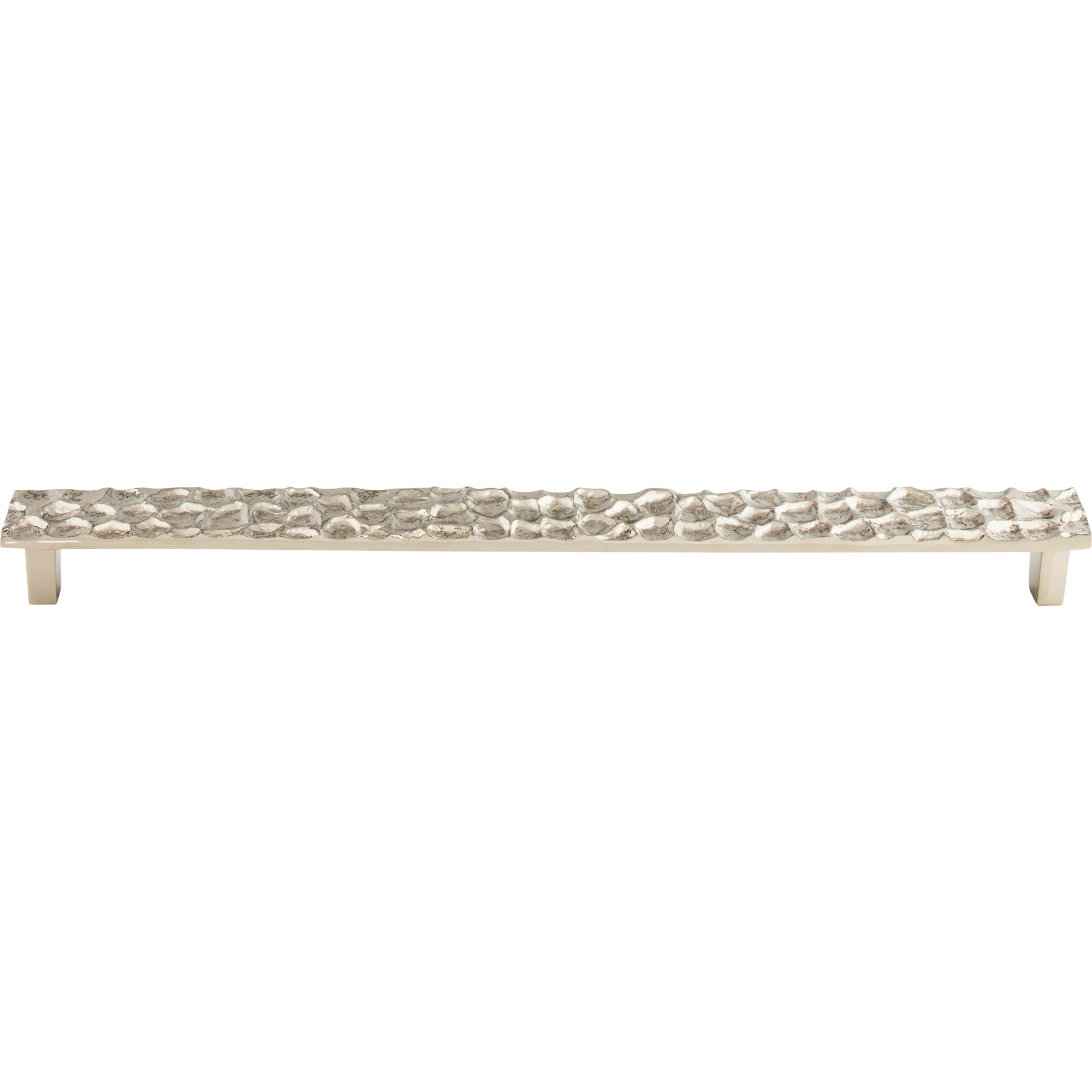Worldwide Flooring Design Center Cobblestone Pull 12 9/16 Inch (c-c) Polished Nickel Cobblestone Pull 12 9/16 Inch (c-c) Polished Nickel Top Knobs Decorative Hardware