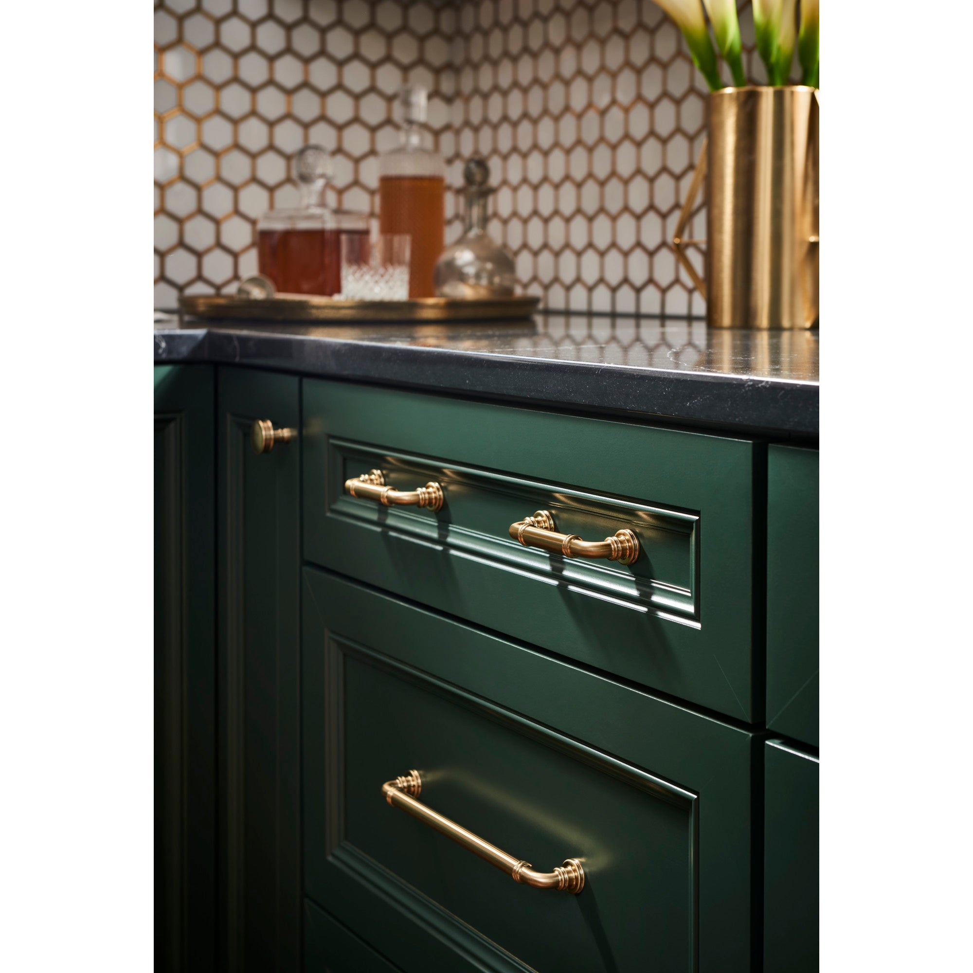 Worldwide Flooring Design Center Cranford Pull 3 3/4 Inch (c-c) Honey Bronze Cranford Pull 3 3/4 Inch (c-c) Honey Bronze Top Knobs Decorative Hardware