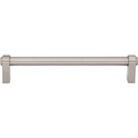 Worldwide Flooring Design Center Lawrence Pull 6 5/16 Inch (c-c) Brushed Satin Nickel Lawrence Pull 6 5/16 Inch (c-c) Brushed Satin Nickel Top Knobs Decorative Hardware