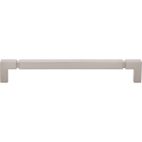 Worldwide Flooring Design Center Langston Pull 7 9/16 Inch (c-c) Brushed Satin Nickel Langston Pull 7 9/16 Inch (c-c) Brushed Satin Nickel Top Knobs Decorative Hardware