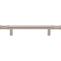 Worldwide Flooring Design Center Burnham Pull 5 1/16 Inch (c-c) Brushed Satin Nickel Burnham Pull 5 1/16 Inch (c-c) Brushed Satin Nickel Top Knobs Decorative Hardware