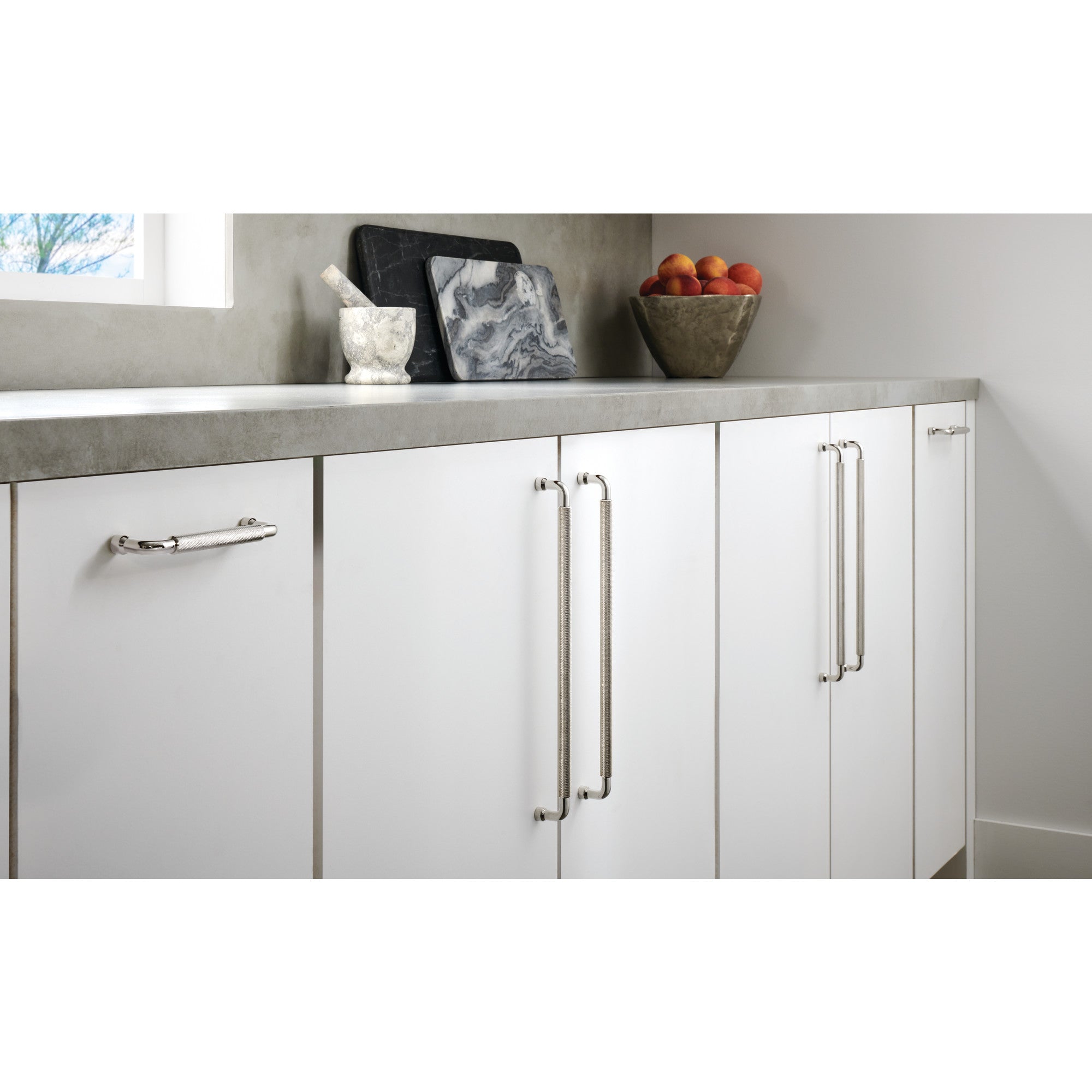 Worldwide Flooring Design Center Garrison Pull 6 5/16 Inch (c-c) Polished Nickel Garrison Pull 6 5/16 Inch (c-c) Polished Nickel Top Knobs Decorative Hardware