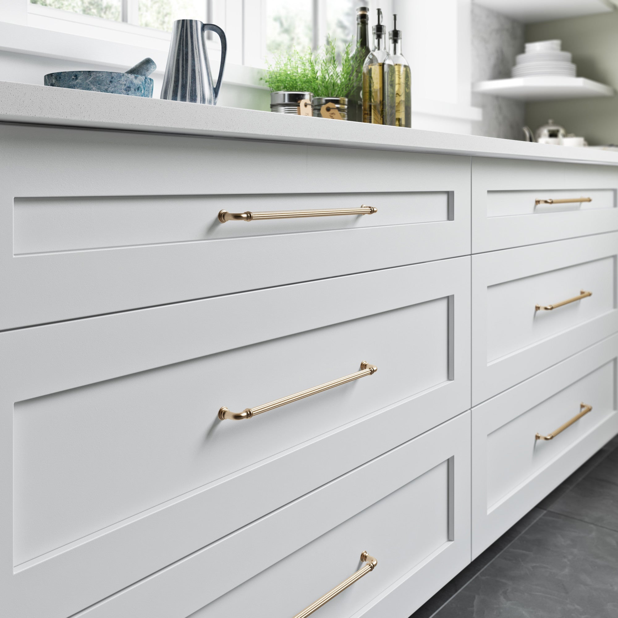 Worldwide Flooring Design Center Reeded Pull 12 Inch (c-c) Honey Bronze Reeded Pull 12 Inch (c-c) Honey Bronze Top Knobs Decorative Hardware