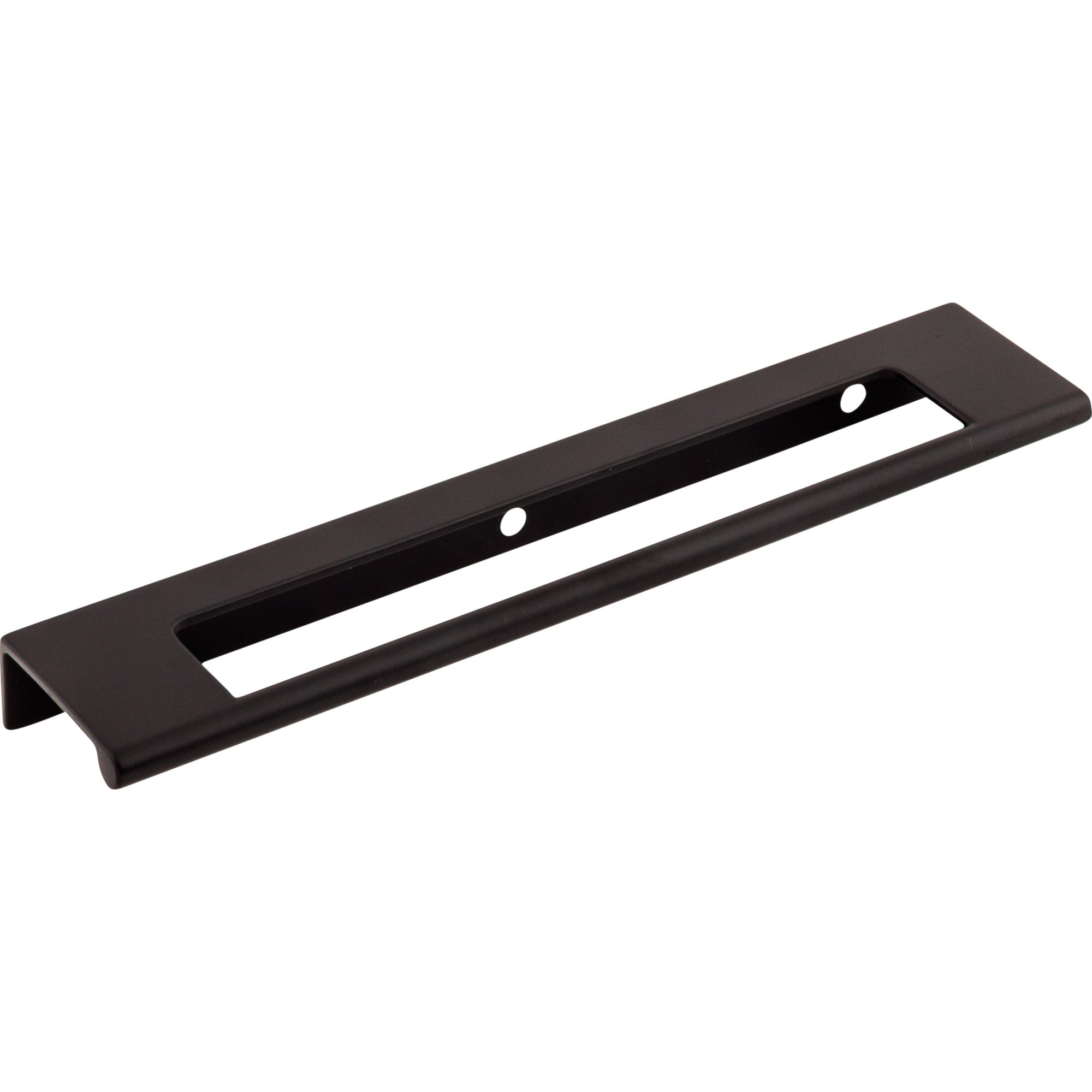 Worldwide Flooring Design Center Europa Cut Out Tab Pull 6 Inch (c-c) Flat Black Europa Cut Out Tab Pull 6 Inch (c-c) Flat Black Top Knobs Decorative Hardware