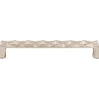 Worldwide Flooring Design Center Quilted Pull 6 5/16 Inch (c-c) Brushed Satin Nickel Quilted Pull 6 5/16 Inch (c-c) Brushed Satin Nickel Top Knobs Decorative Hardware