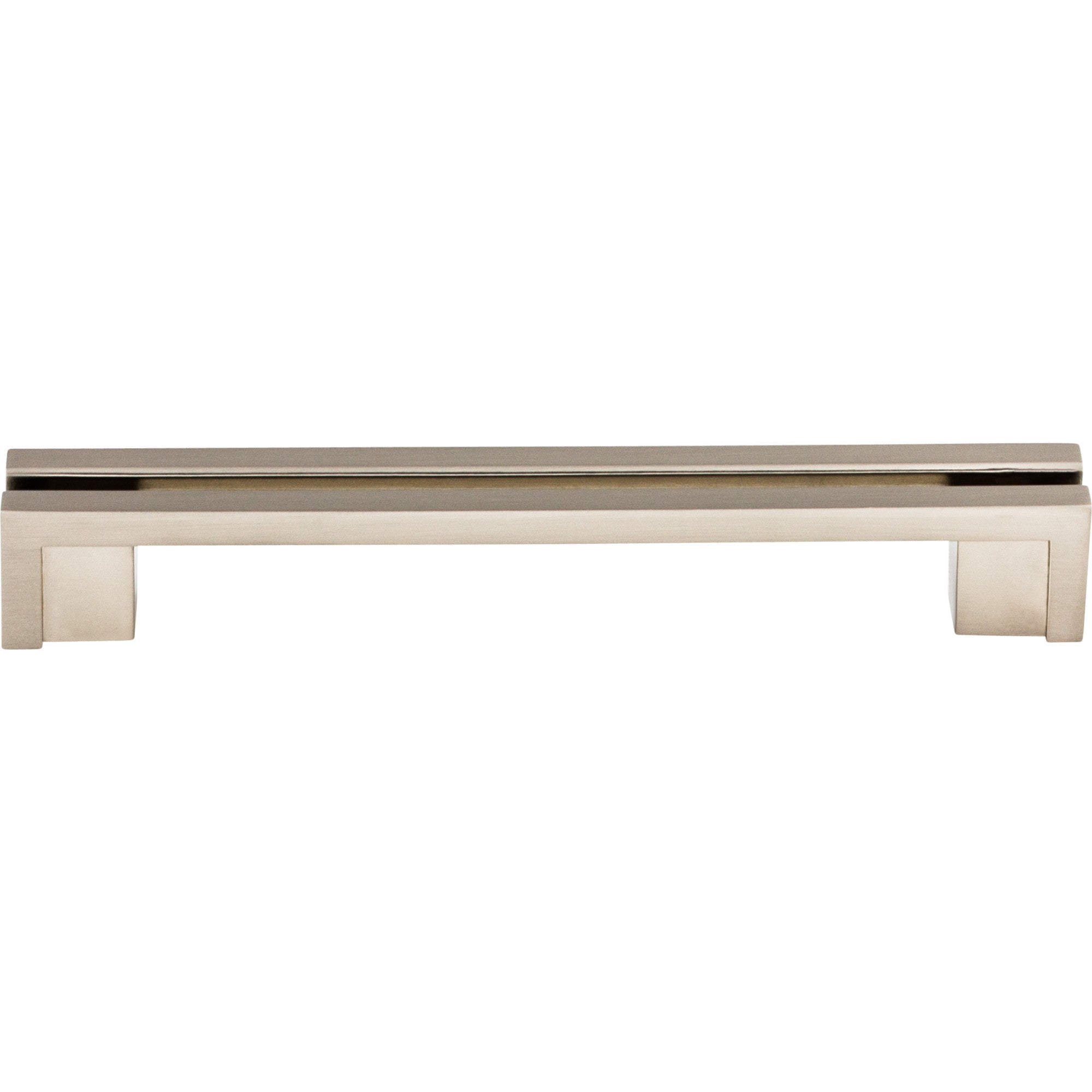 Worldwide Flooring Design Center Flat Rail Pull 5 Inch (c-c) Brushed Satin Nickel Flat Rail Pull 5 Inch (c-c) Brushed Satin Nickel Top Knobs Decorative Hardware