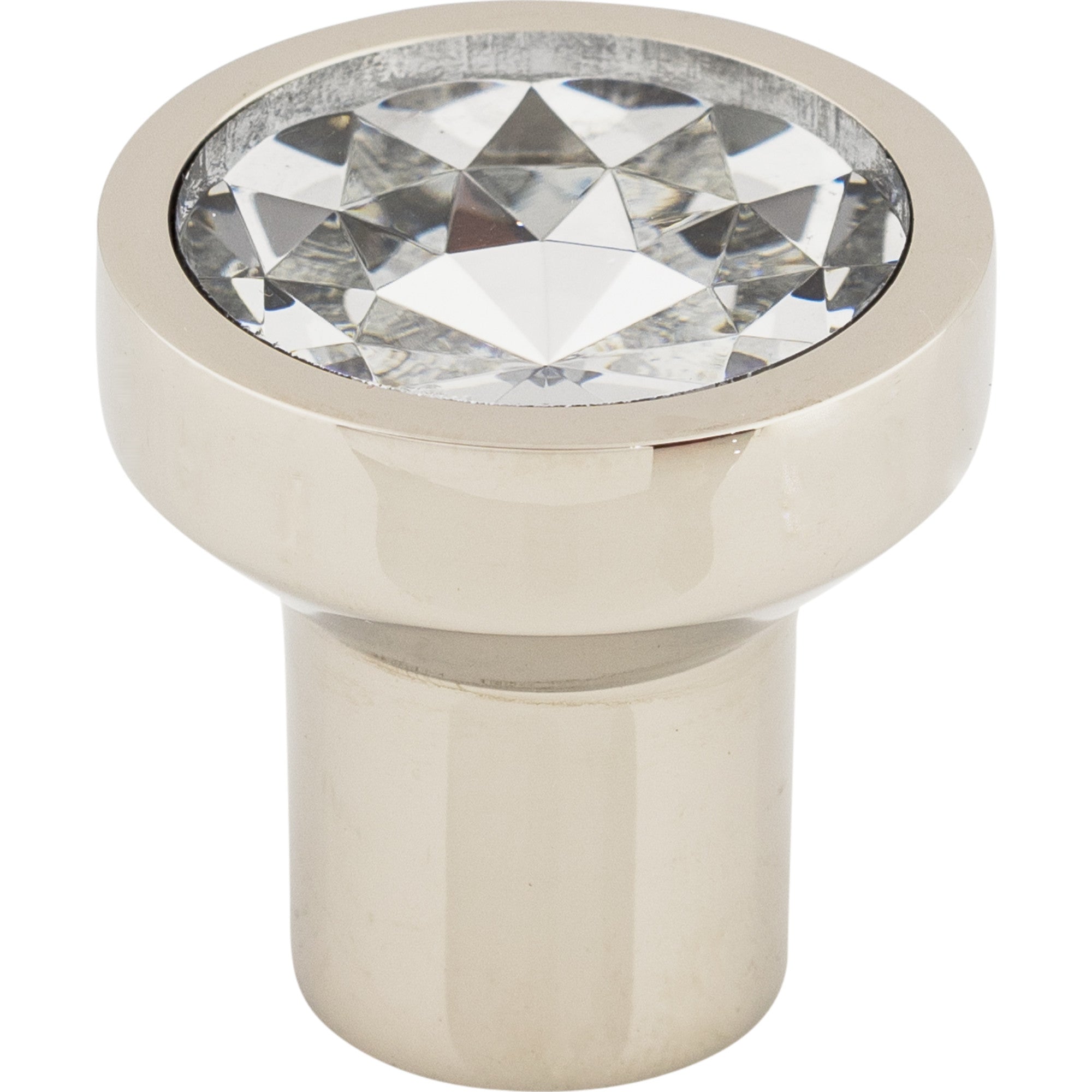Worldwide Flooring Design Center Wentworth Crystal Knob 1 1/8 Inch Polished Nickel Base Wentworth Crystal Knob 1 1/8 Inch Polished Nickel Base Top Knobs Decorative Hardware