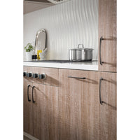 Worldwide Flooring Design Center Edgewater Pull 7 9/16 Inch (c-c) Brushed Satin Nickel Edgewater Pull 7 9/16 Inch (c-c) Brushed Satin Nickel Top Knobs Decorative Hardware