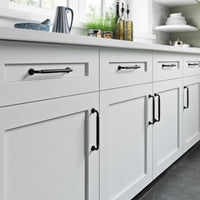 Worldwide Flooring Design Center Lily Pull 7 9/16 Inch (c-c) Flat Black Lily Pull 7 9/16 Inch (c-c) Flat Black Top Knobs Decorative Hardware