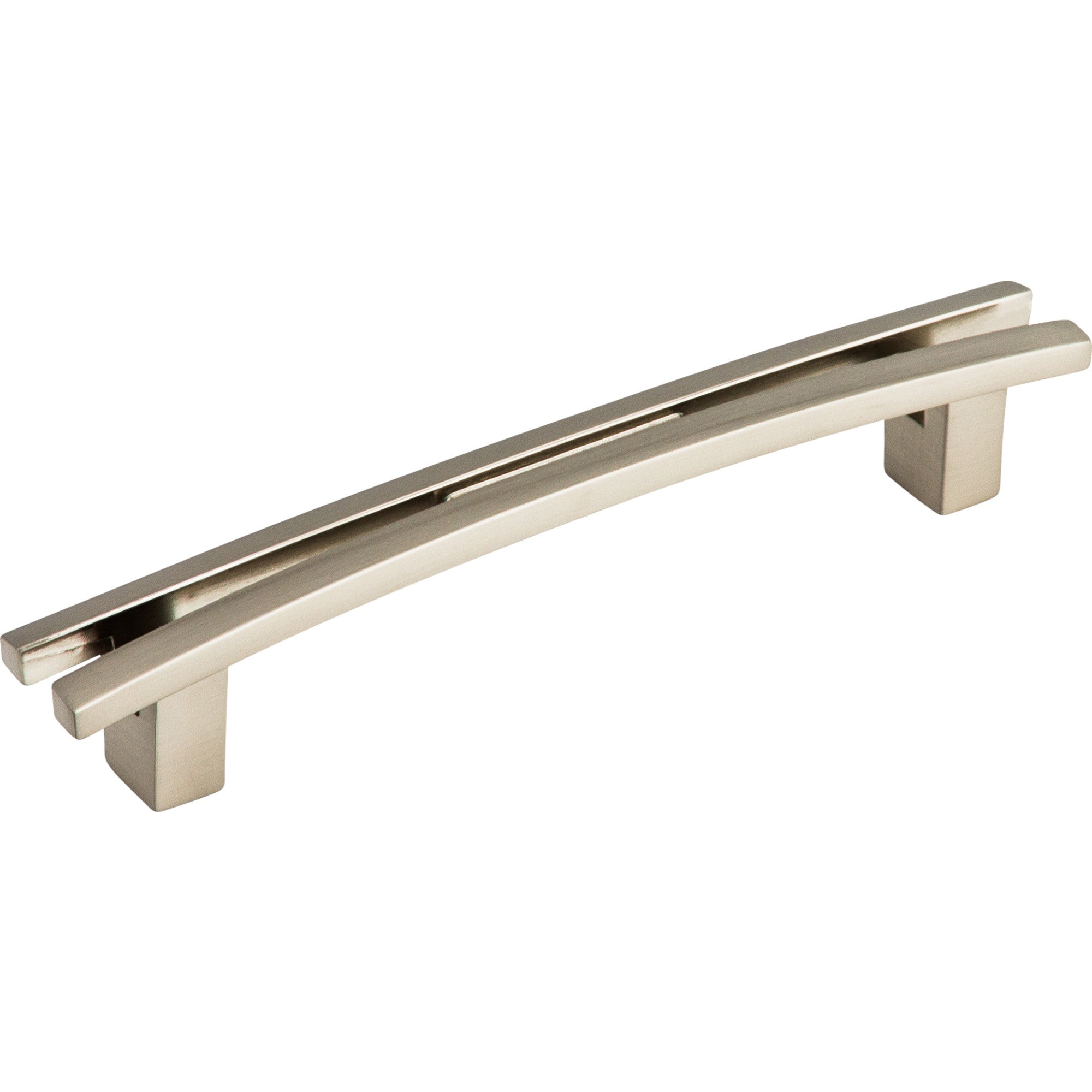 Worldwide Flooring Design Center Flared Pull 5 Inch (c-c) Brushed Satin Nickel Flared Pull 5 Inch (c-c) Brushed Satin Nickel Top Knobs Decorative Hardware
