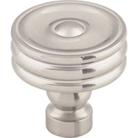 Worldwide Flooring Design Center Brixton Ridged Knob 1 1/4 Inch Brushed Satin Nickel Brixton Ridged Knob 1 1/4 Inch Brushed Satin Nickel Top Knobs Decorative Hardware