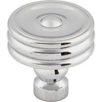 Worldwide Flooring Design Center Brixton Ridged Knob 1 1/4 Inch Polished Chrome Brixton Ridged Knob 1 1/4 Inch Polished Chrome Top Knobs Decorative Hardware