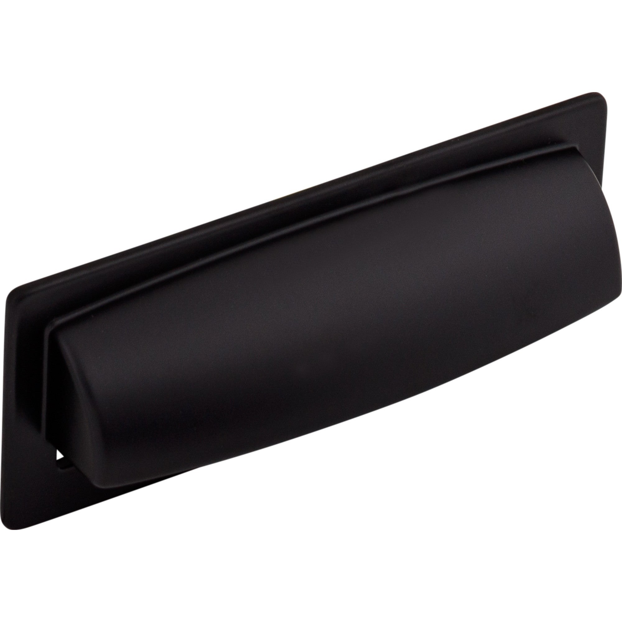Worldwide Flooring Design Center Hollin Cup Pull 3 3/4 Inch (c-c) Flat Black Hollin Cup Pull 3 3/4 Inch (c-c) Flat Black Top Knobs Decorative Hardware